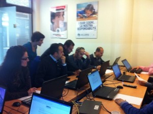 Lo staff della CNA con Roberta Proietti nella fase del click day, lo scorso 18 aprile