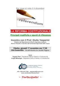 Riforma Costituzionale - Incontro con il Prof. Vesperini